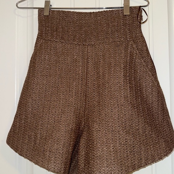 High Waist Brown Flared Shorts - Picture 4 of 10